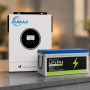 Комплект: гібридний інвертор Zumax(Power - 3.2KW) 3.2KW, 24В, с MPPT  + LiFePO4 аккумулятор 25.6V 100Ah 2560W з дисплеєм