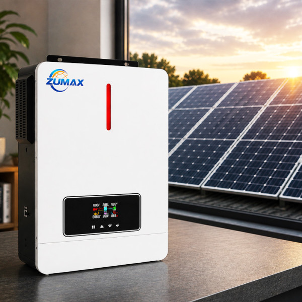 Комплект: гібридний інвертор Zumax MIC-4.2KW, 24В, MPPT сонячний контролер + LiFePO4 акумулятор 25.6V 100Ah 2560W + сонячна панель JА Solar JAM66D45-625/LB N-Type (625 Вт) Bifacial