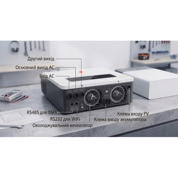 Комплект: гібридний інвертор Zumax MIC-4.2KW, 24В, MPPT сонячний контролер + LiFePO4 акумулятор 25.6V 100Ah 2560W + сонячна панель JА Solar JAM66D45-625/LB N-Type (625 Вт) Bifacial