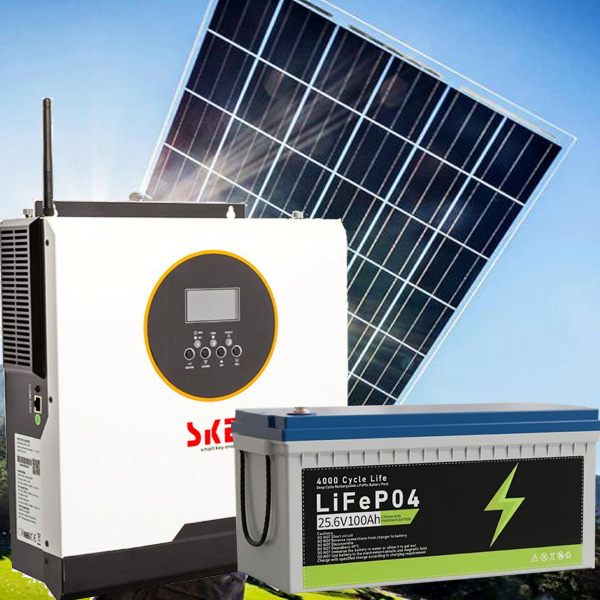 Комплект: гібридний інвертор SKE 3600(PH21)  3.6KW , 24В, чистий синус + сонячна панель JА Solar JAM66D45-635/LB N-Type (635 Вт) Bifacial + LiFePo4 акумулятор 25.6V 100AH